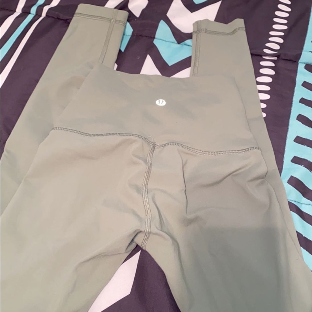 Green Lululemon leggings size 2